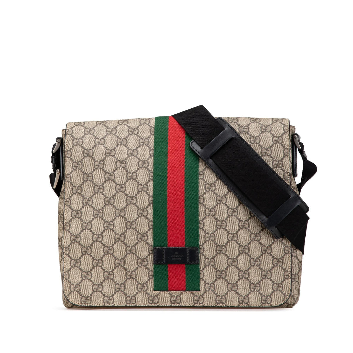 Gucci GG Supreme Web Flap Messenger Bag (SHG-oZ339u)