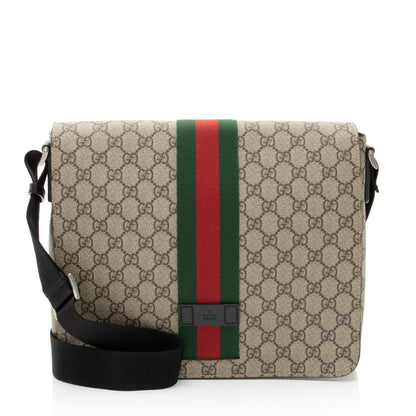 Gucci GG Supreme Web Flap Messenger