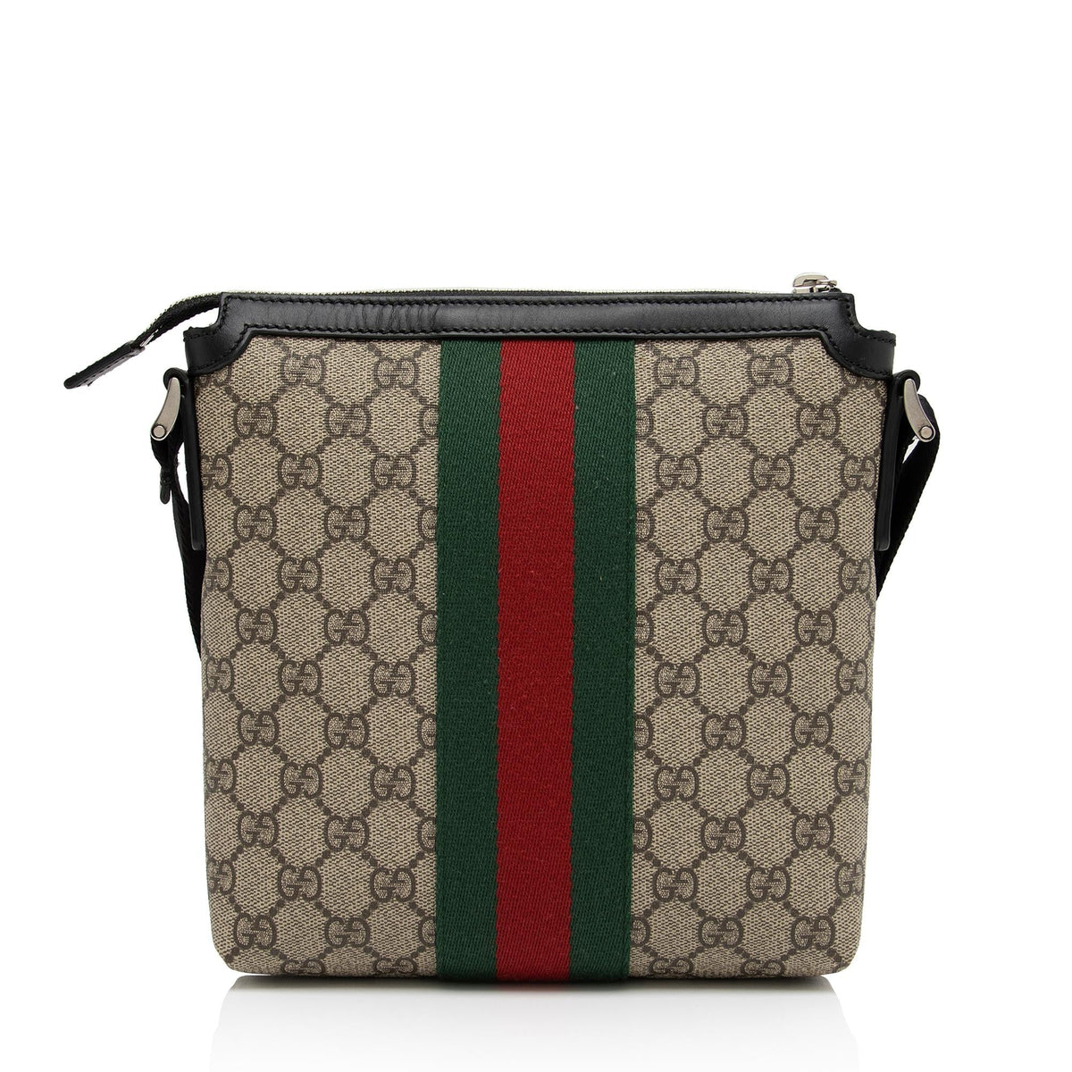 Gucci GG Supreme Web Flat Messenger Bag (SHF-MJH9wS)