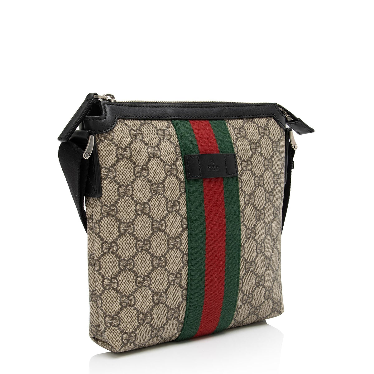 Gucci GG Supreme Web Flat Messenger Bag (SHF-MJH9wS)