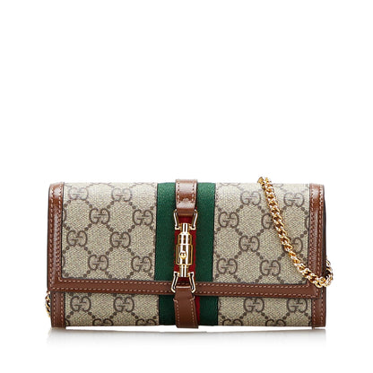 Gucci GG Supreme Web Jackie 1961 Wallet On Chain (SHG-8j7oXh)