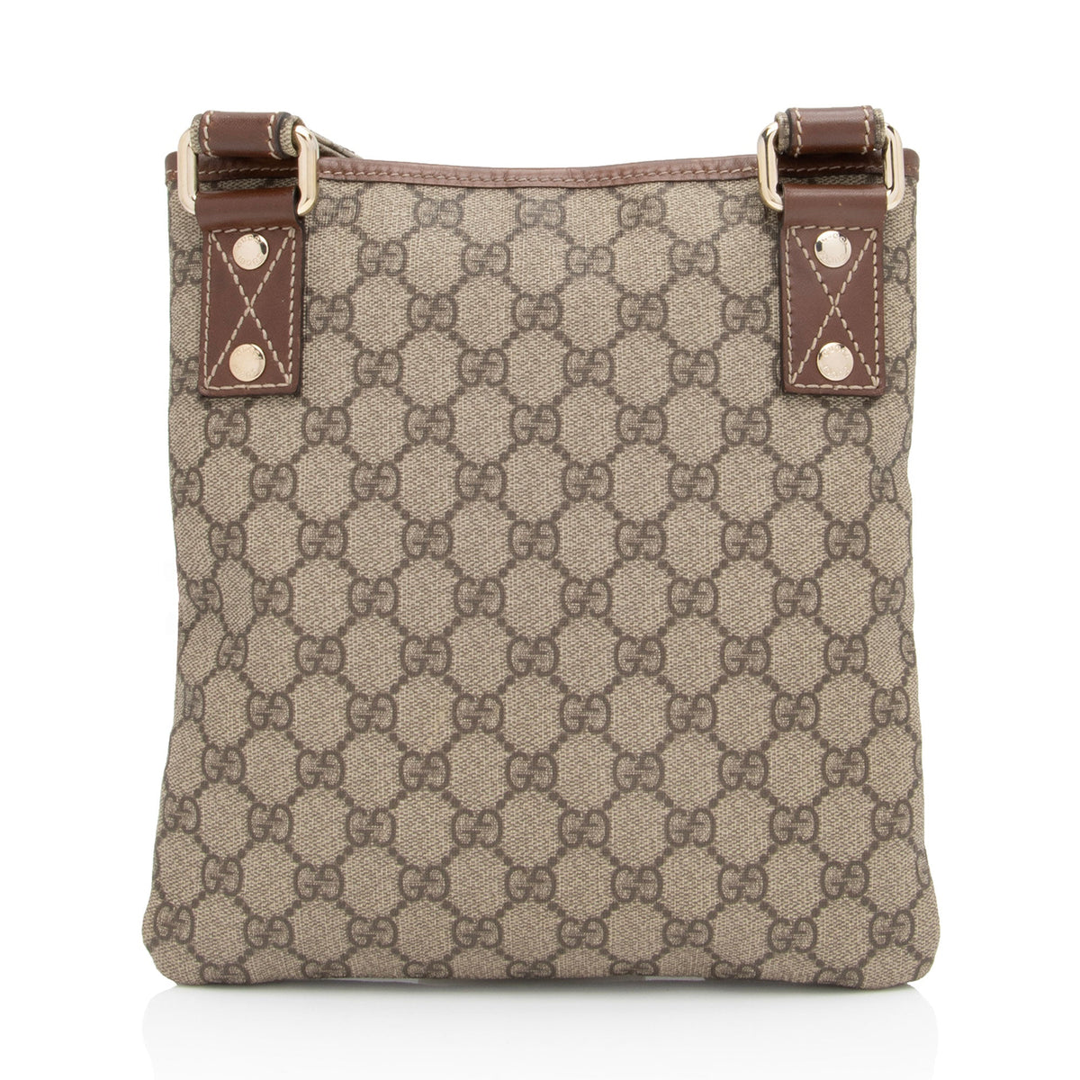 Gucci GG Supreme Web Loop Flat Small Messenger (SHF-2FmbPb)