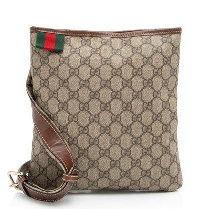 Gucci GG Supreme Web Loop Flat Small Messenger (SHF-2FmbPb)