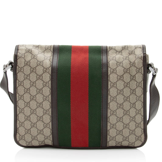 Gucci GG Supreme Web Medium Flap Messenger