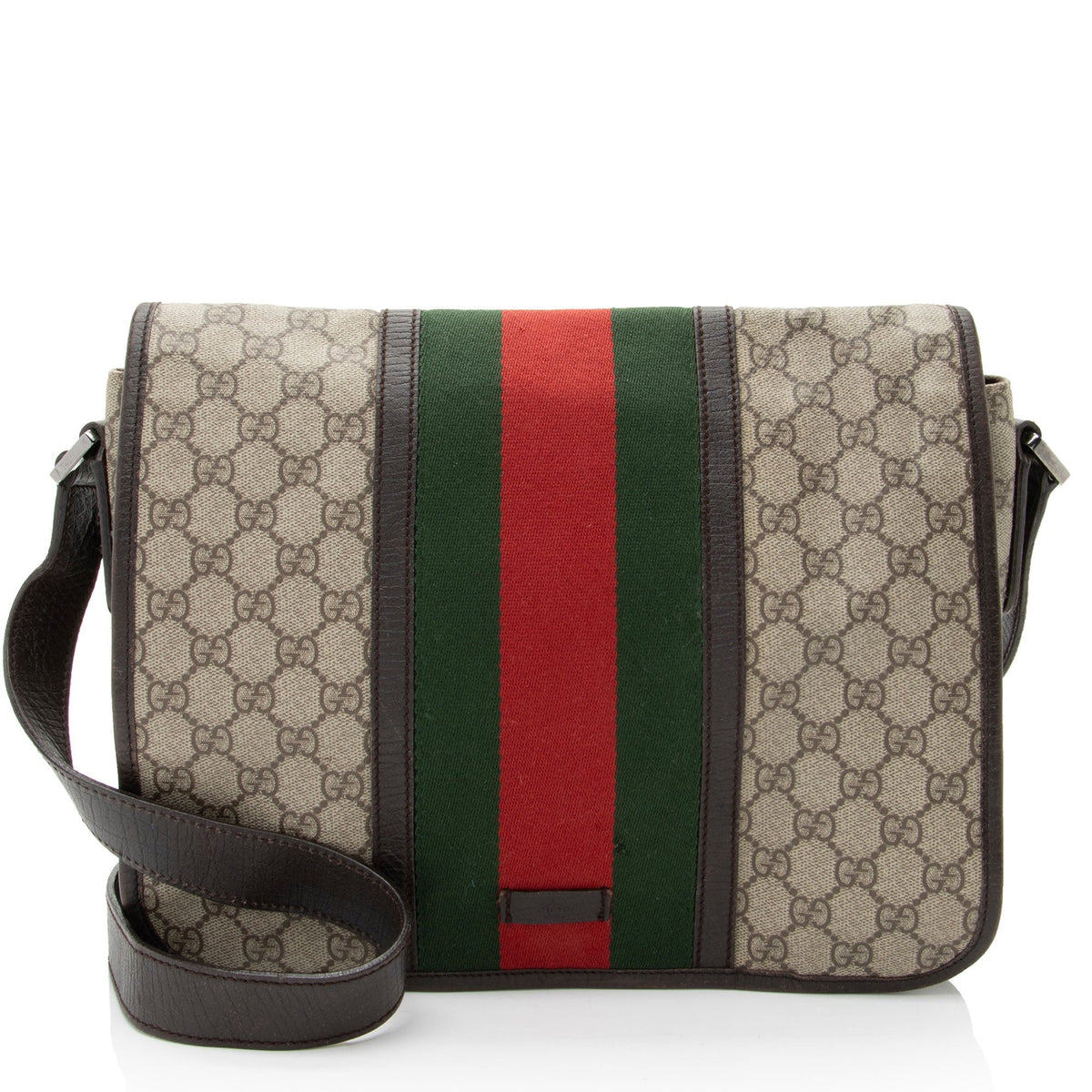 Gucci GG Supreme Web Medium Flap Messenger