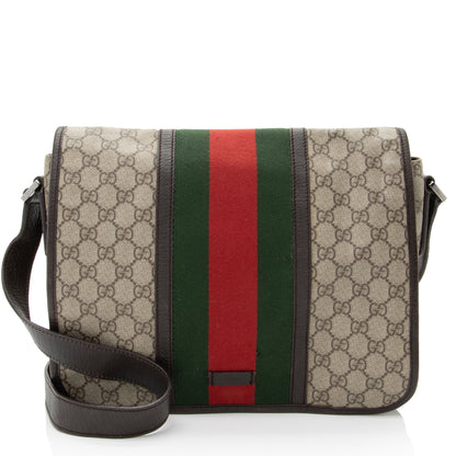 Gucci GG Supreme Web Medium Flap Messenger