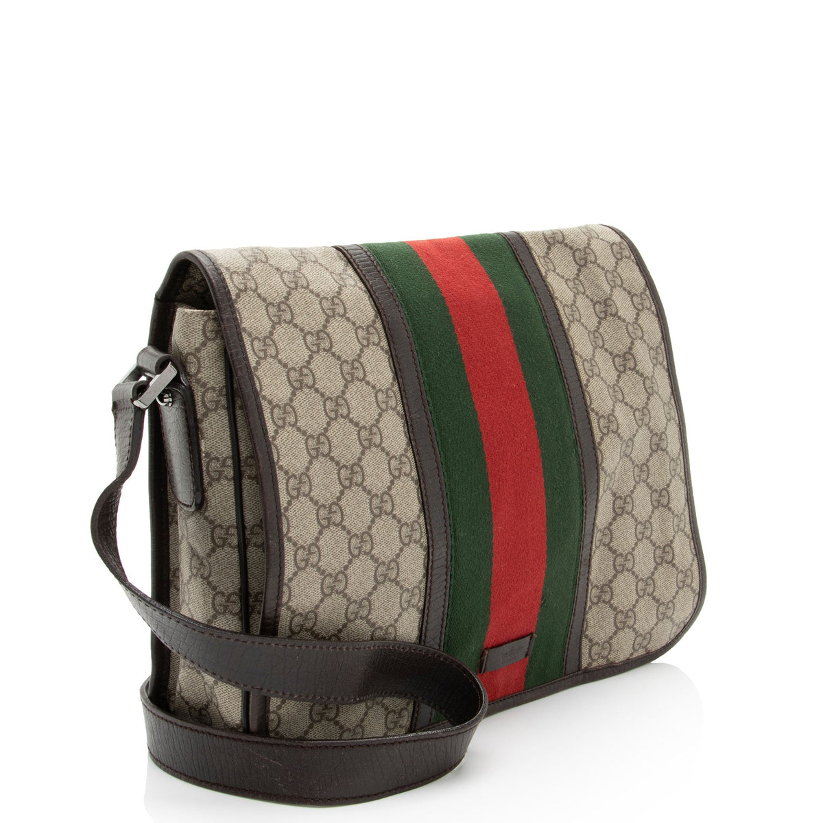Gucci GG Supreme Web Medium Flap Messenger