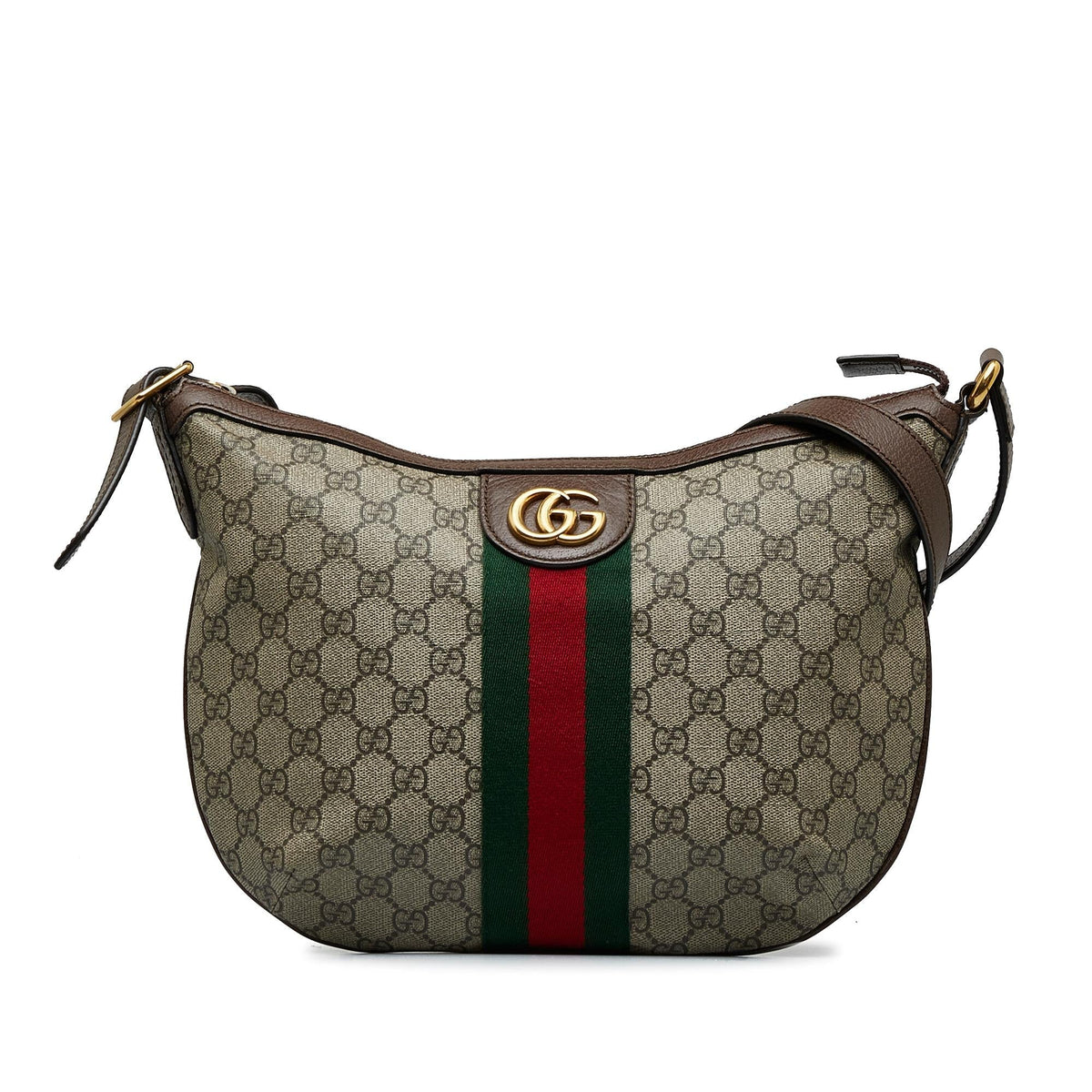 Gucci GG Supreme Web Ophidia Half Moon Crossbody (SHG-fSV2pz)