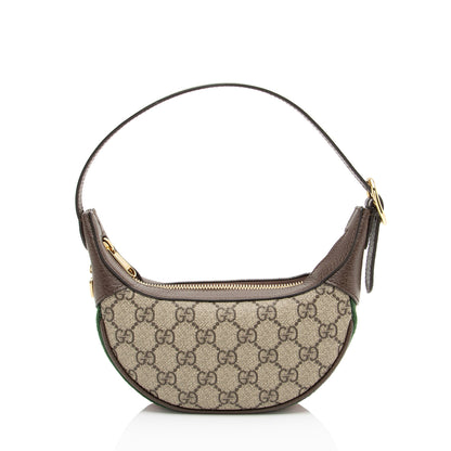 Gucci GG Supreme Web Ophidia Half Moon Mini Hobo