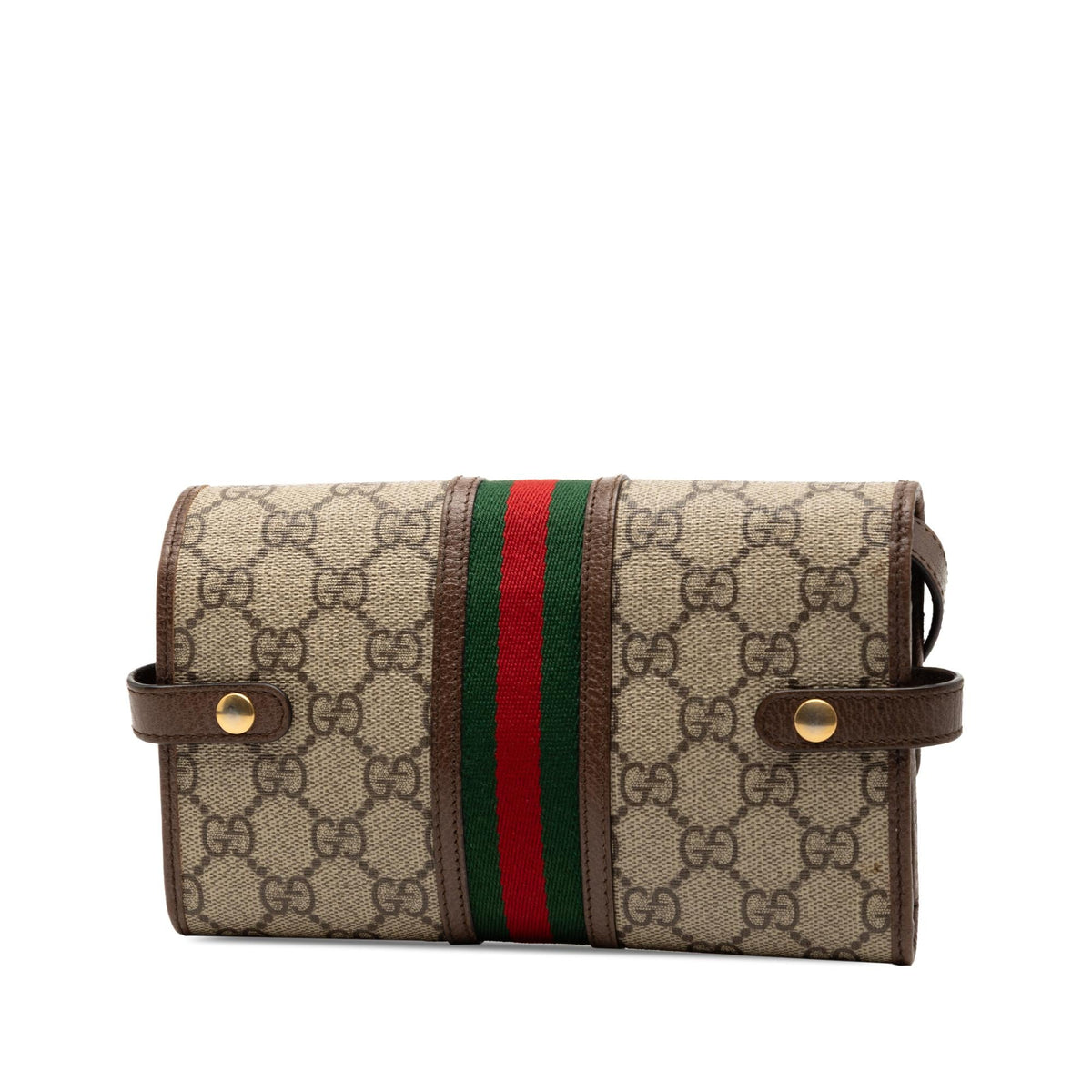 Gucci GG Supreme Web Ophidia Trifold Wallet on Strap