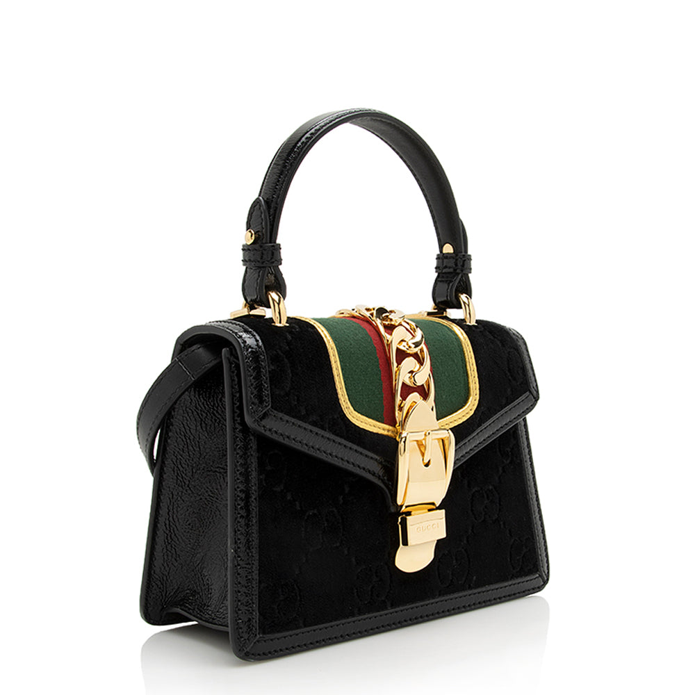 Gucci GG Velvet Sylvie Mini Satchel (SHF-22913)
