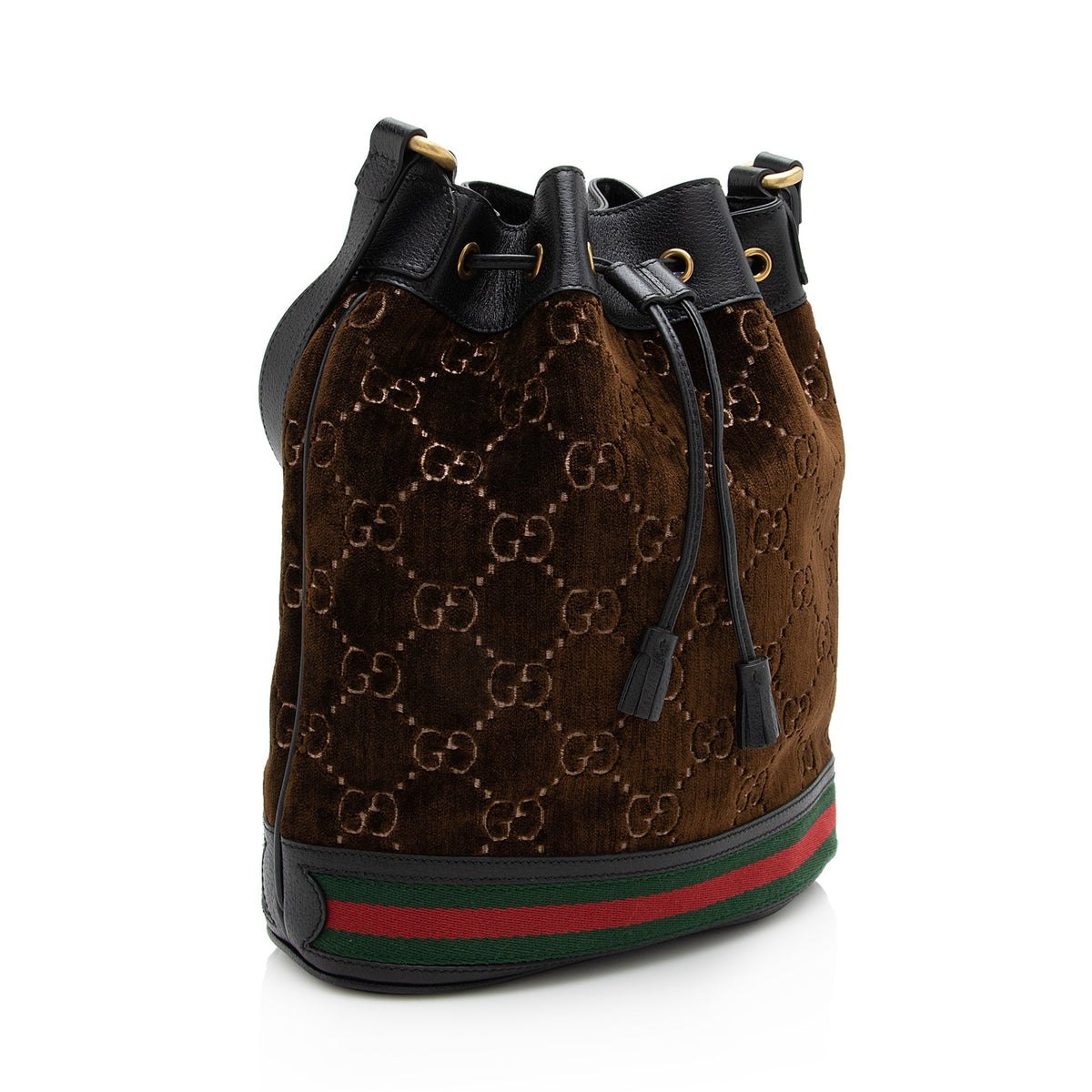 Gucci GG Velvet Web Bucket Bag (SHF-22988)