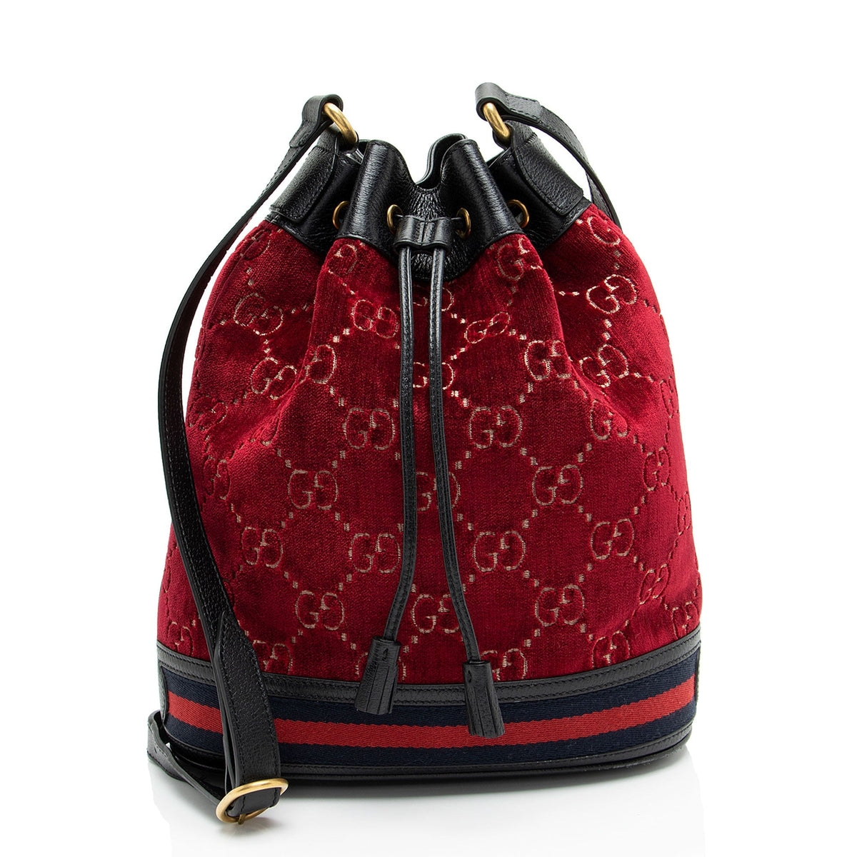 Gucci GG Velvet Web Bucket Bag
