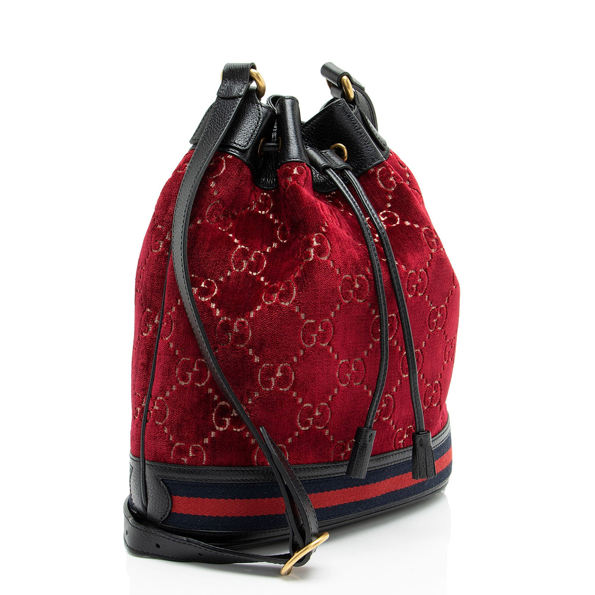 Gucci GG Velvet Web Bucket Bag