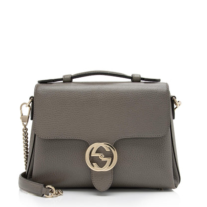 Gucci Leather Interlocking G Small Top Handle