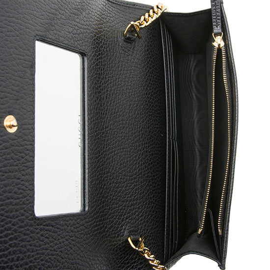 Gucci Grained Leather GG Marmont Mini Chain Bag (SHF-9urvWF)