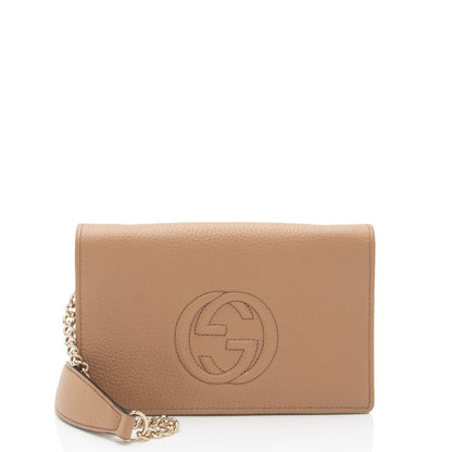 Gucci Grained Leather Soho Wallet on Chain Bag (SHF-I42ZOK)