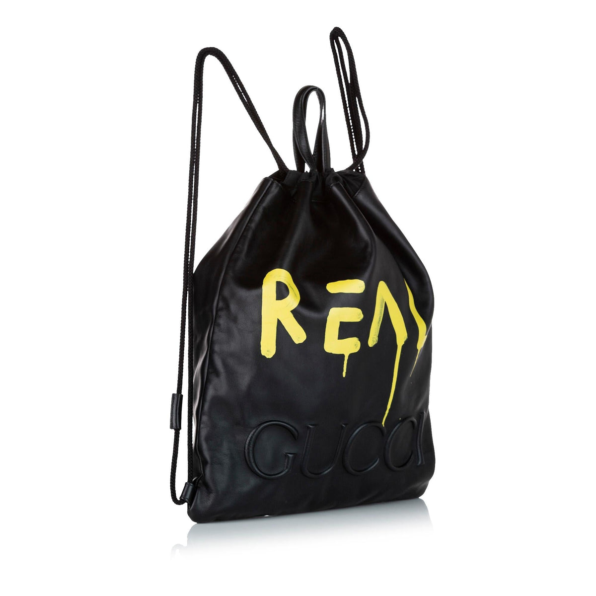 Gucci Gucci Ghost Drawstring Leather Backpack (SHG-22558)