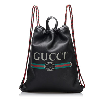 Gucci Gucci Logo Drawstring  Backpack (SHG-iZwaga)