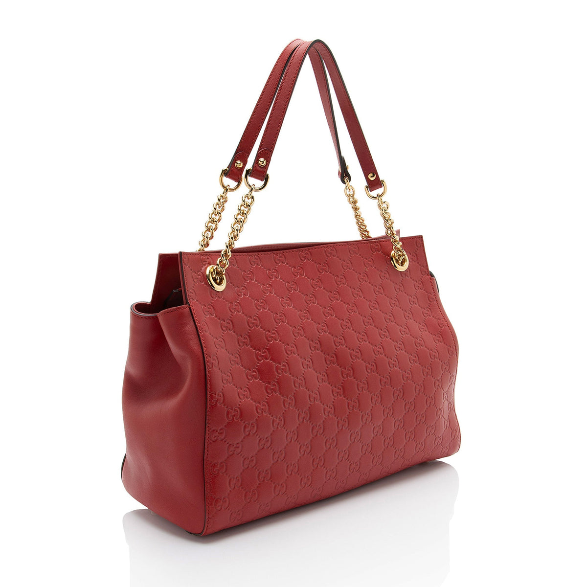 Gucci Guccissima Leather Chain Large Shoulder Bag