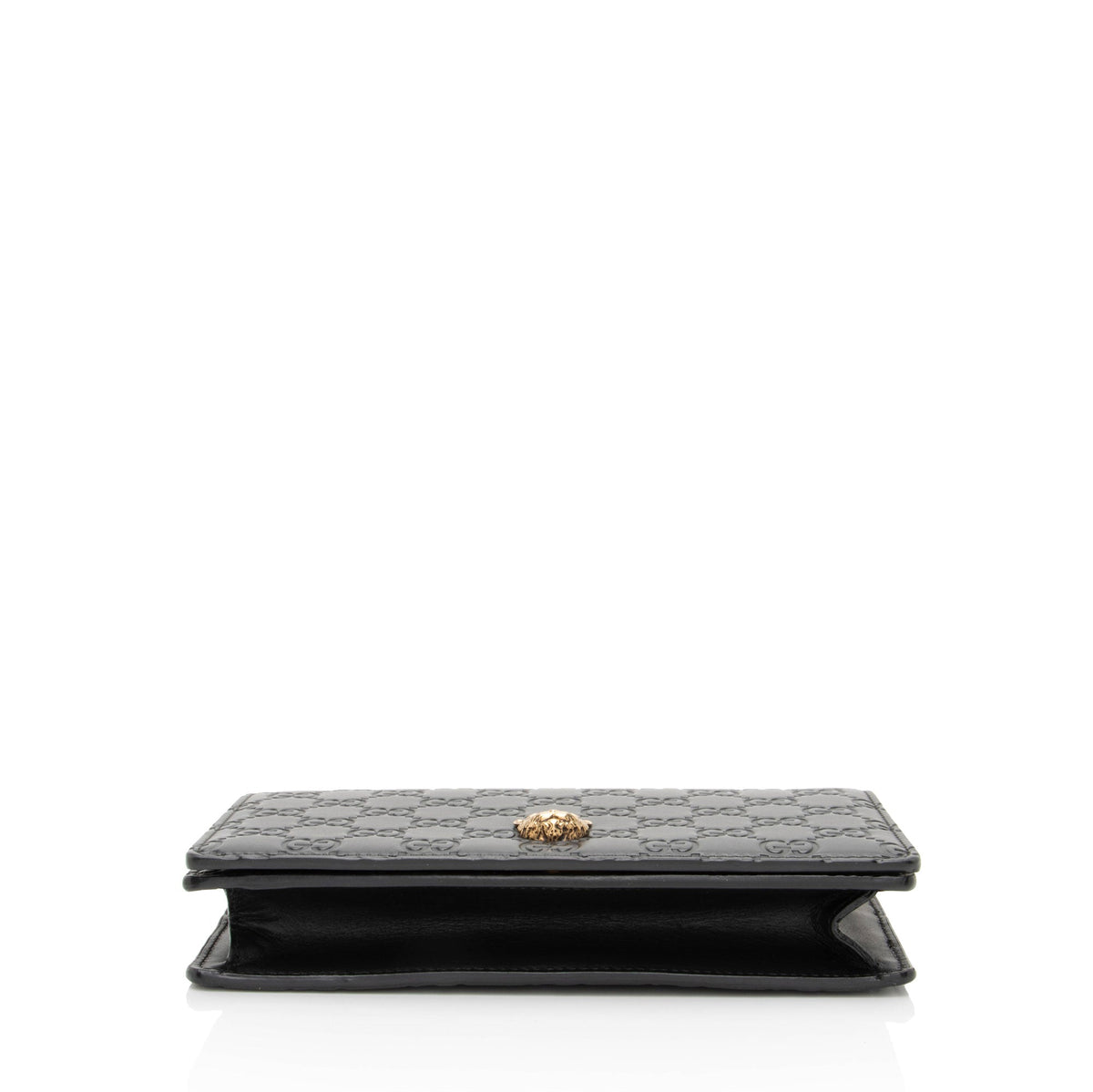 Gucci Guccissima Leather Crystal Cat Wallet on Chain
