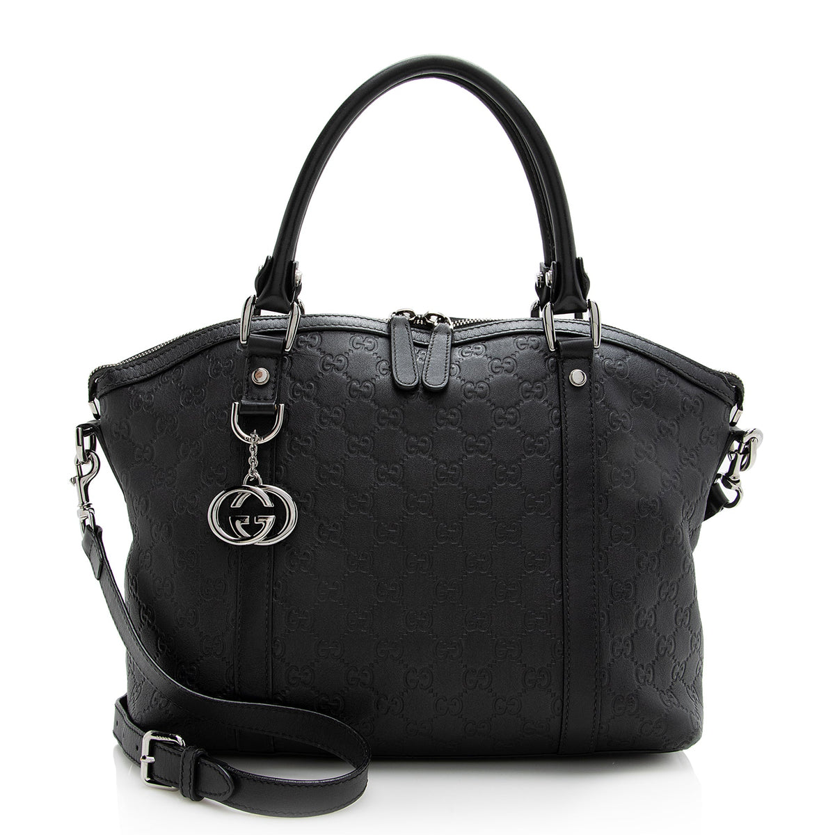 Gucci Guccissima Leather Dome Medium Satchel (SHF-22703)