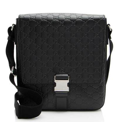 Gucci Guccissima Leather Buckle Messenger (SHF-hZFpSA)