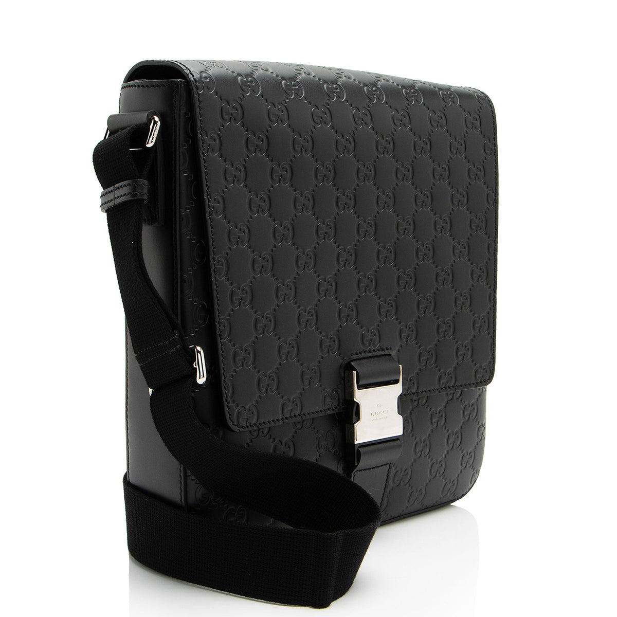 Gucci Guccissima Leather Buckle Messenger (SHF-hZFpSA)