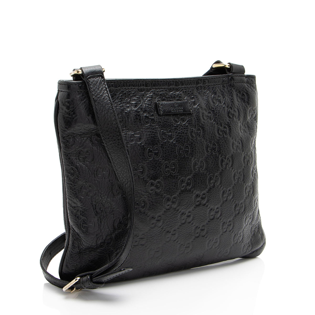 Gucci Guccissima Leather Flat Messenger (SHF-b6Jy3q)