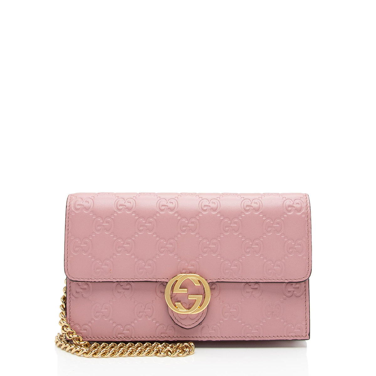 Gucci Guccissima Leather Icon Chain Wallet (SHF-cpfwyX)