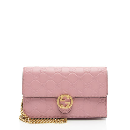 Gucci Guccissima Leather Icon Chain Wallet (SHF-cpfwyX)