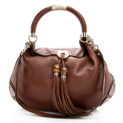 Gucci Guccissima Leather Indy Large Satchel (SHF-19577)