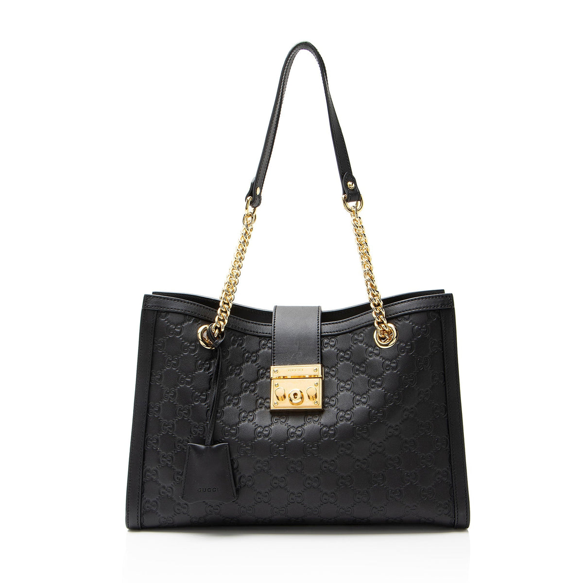 Gucci Guccissima Leather Padlock Chain Medium Shoulder Bag