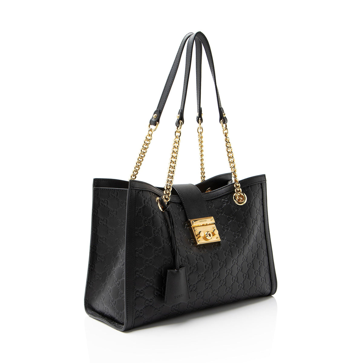 Gucci Guccissima Leather Padlock Chain Medium Shoulder Bag
