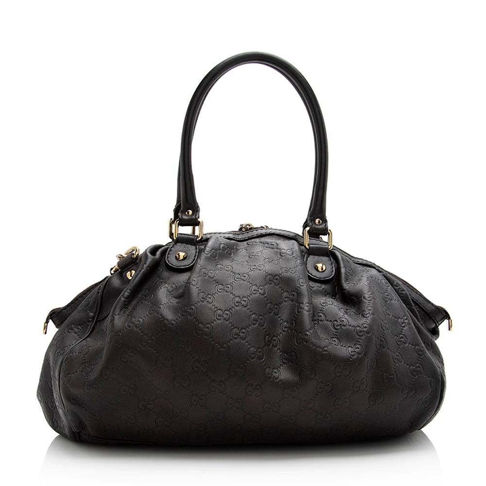 Gucci Guccissima Leather Sukey Satchel (SHF-21288)