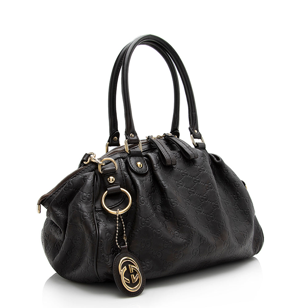 Gucci Guccissima Leather Sukey Satchel (SHF-21288)
