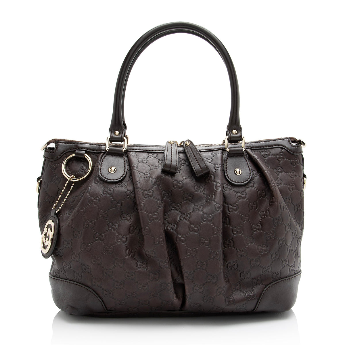Gucci Guccissima Leather Sukey Top Handle Large Satchel (SHF-23263)