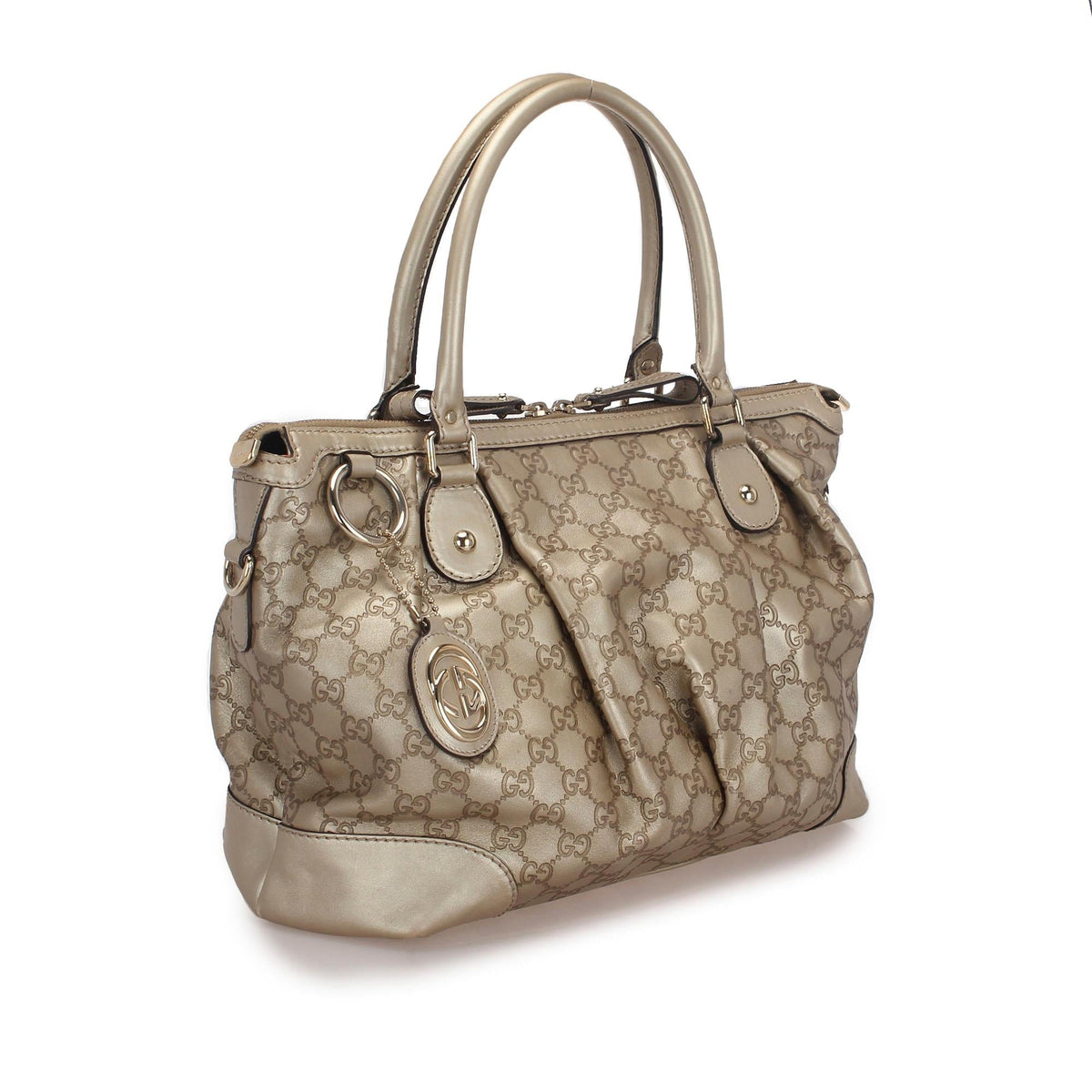 Gucci Guccissima Sukey Leather Satchel (SHG-22760)