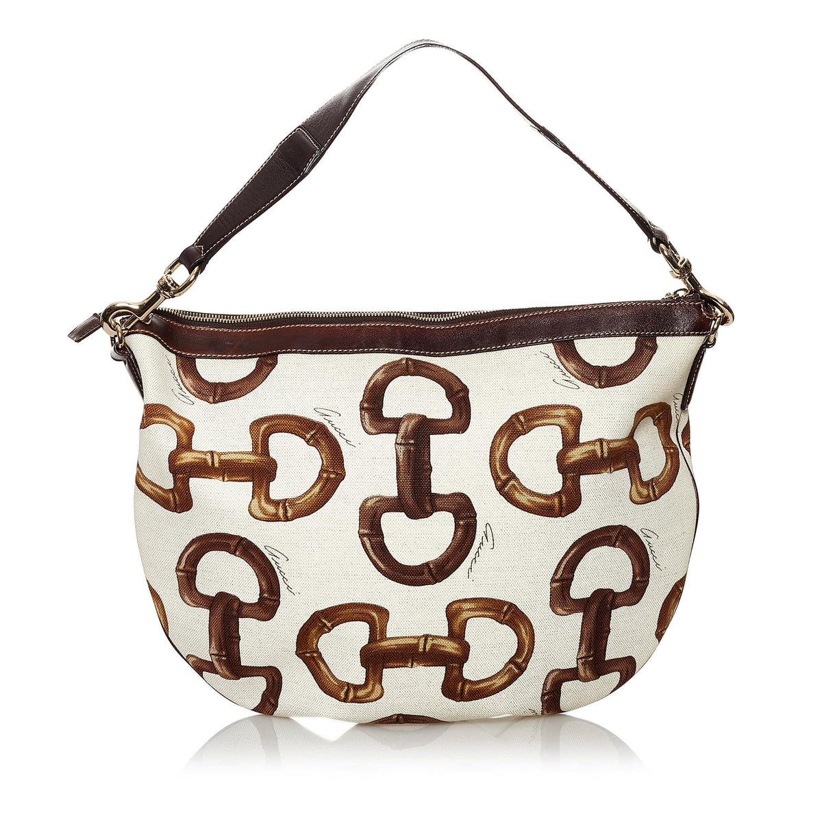 Gucci Horsebit Canvas Hobo Bag (SHG-29795)