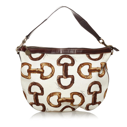 Gucci Horsebit Canvas Hobo Bag (SHG-29795)
