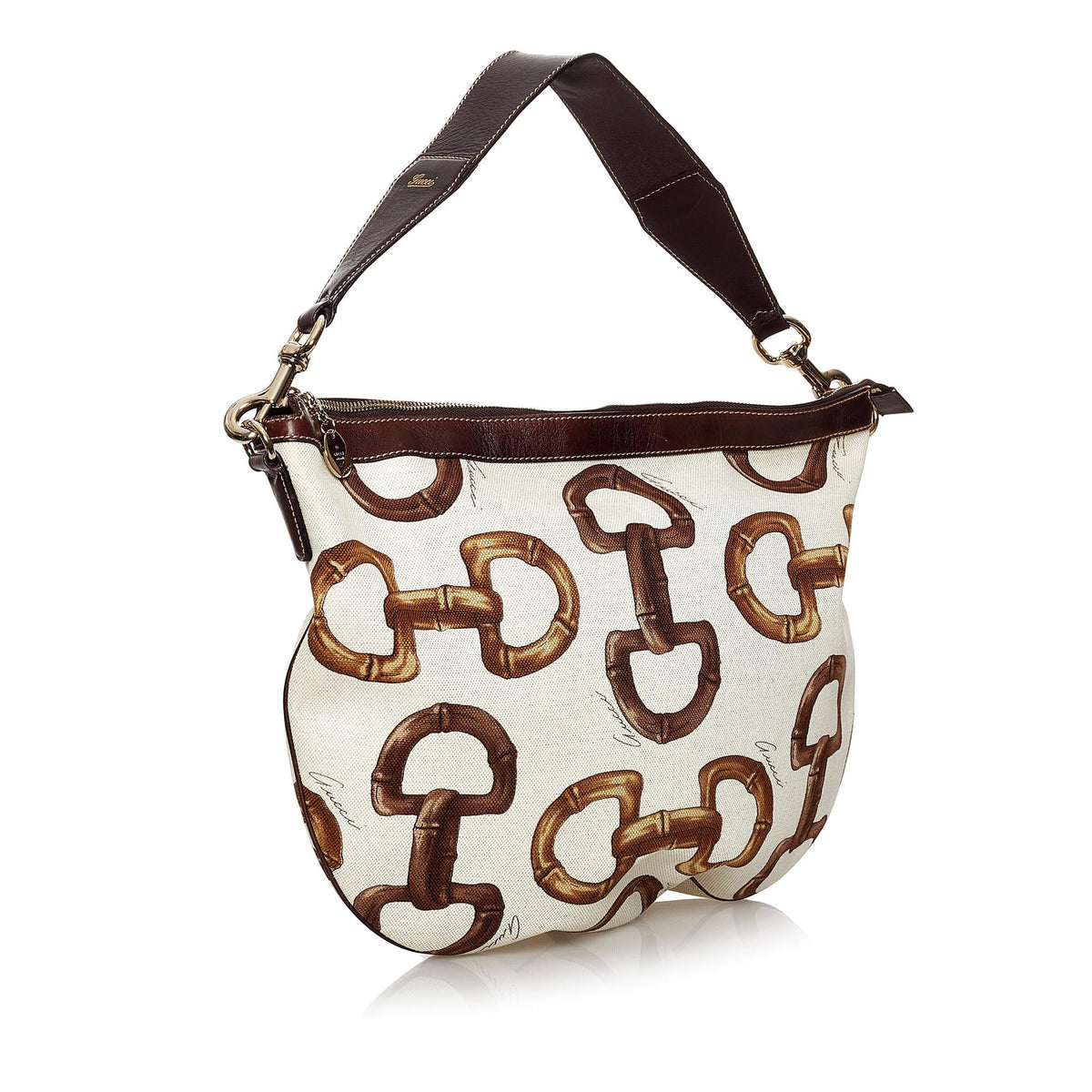 Gucci Horsebit Canvas Hobo Bag (SHG-29795)