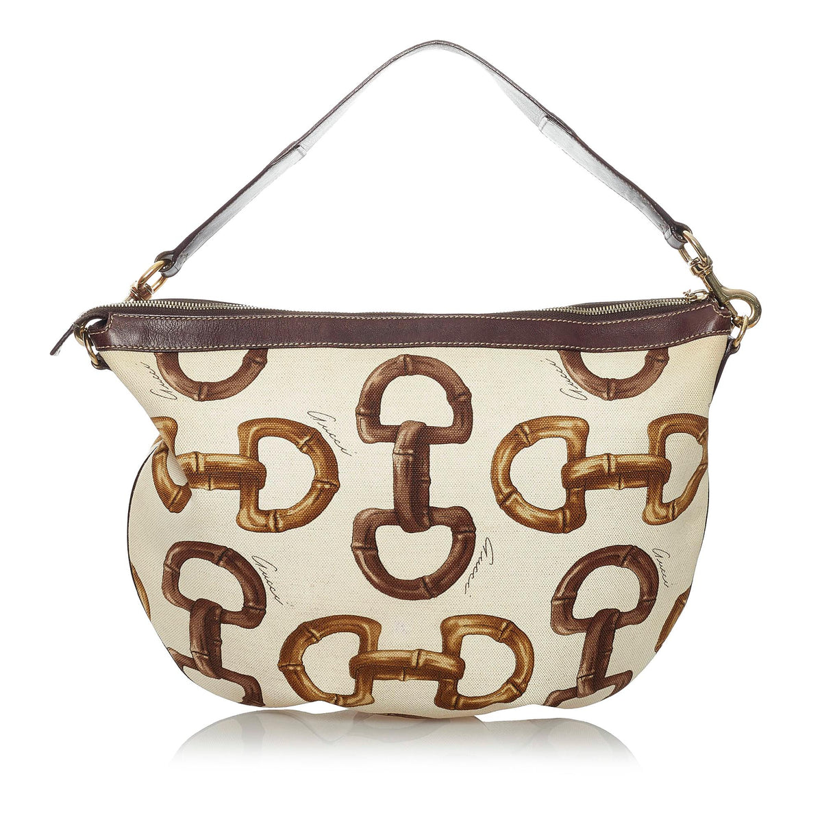 Gucci Horsebit Canvas Hobo Bag (SHG-30157)