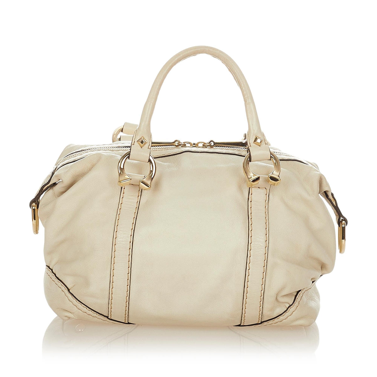 Gucci Horsebit Nail Leather Boston Bag (SHG-24725)