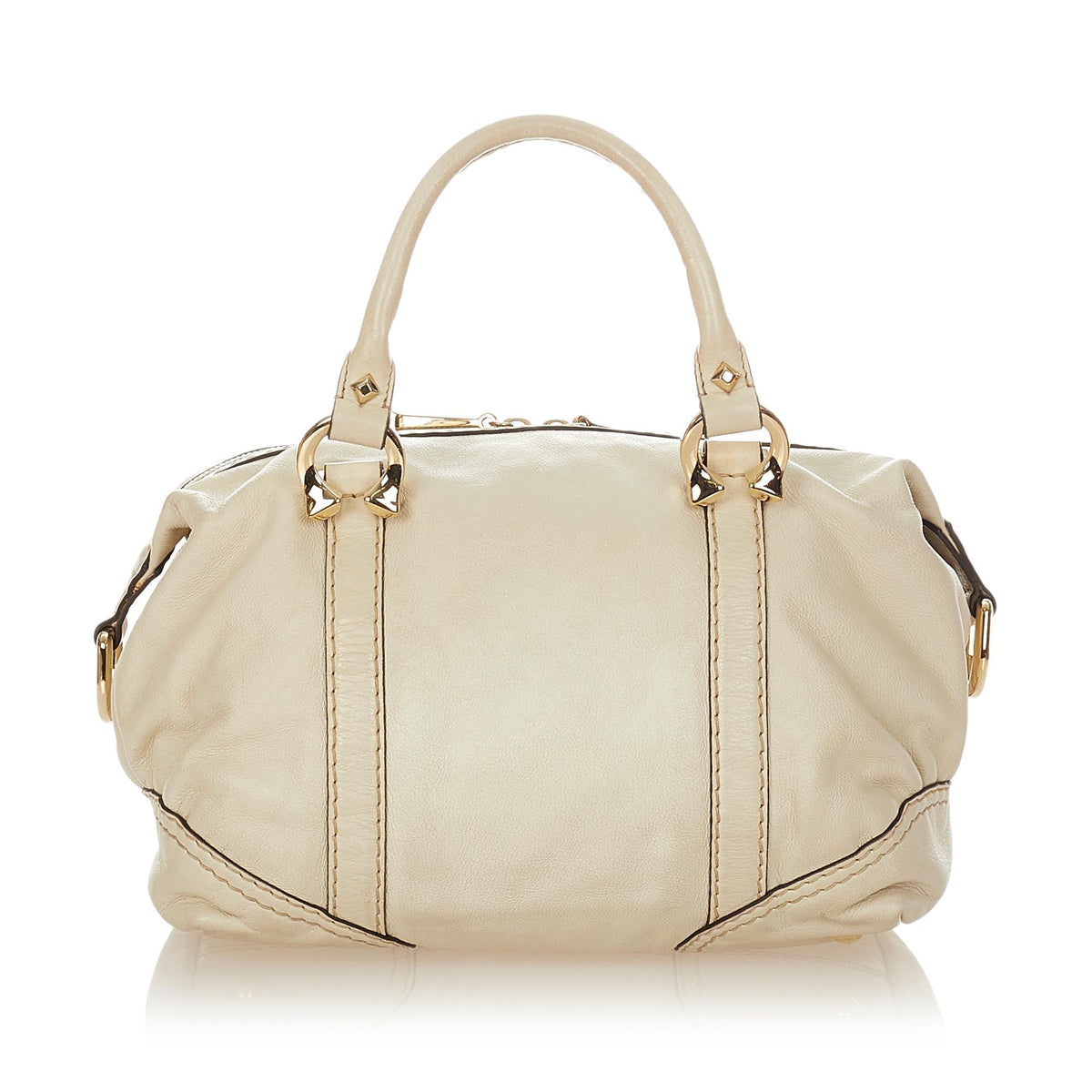 Gucci Horsebit Nail Leather Boston Bag (SHG-24725)