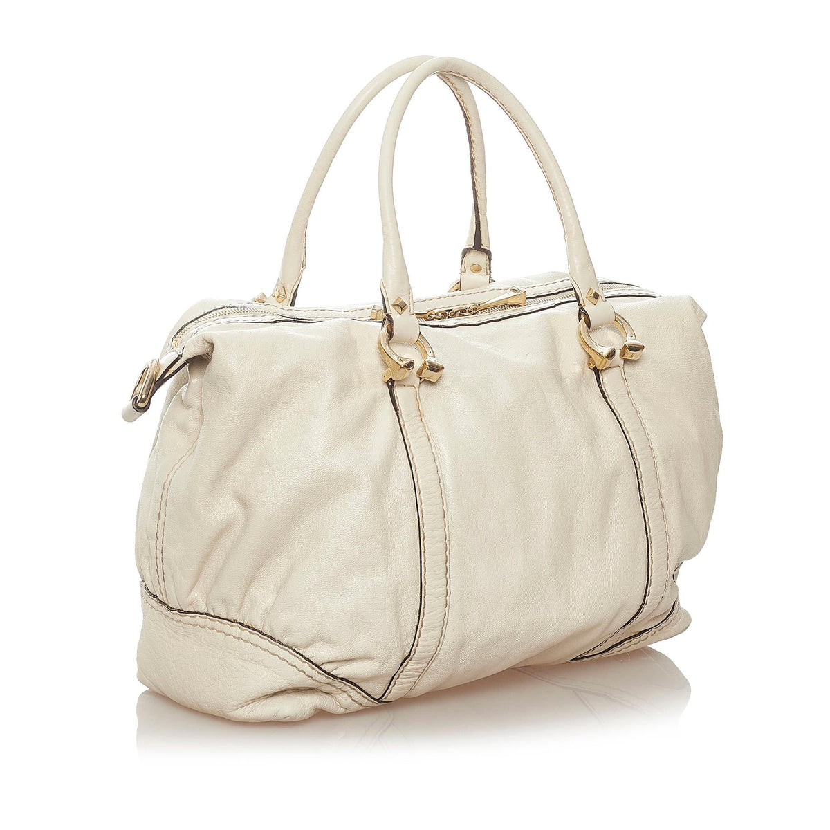 Gucci Horsebit Nail Leather Boston Bag (SHG-28008)
