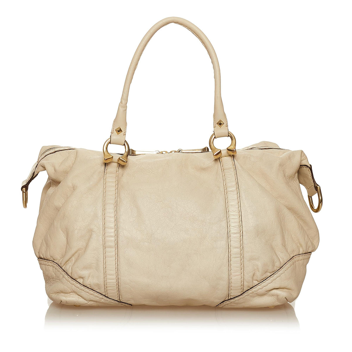 Gucci Horsebit Nail Leather Boston Bag (SHG-37213)