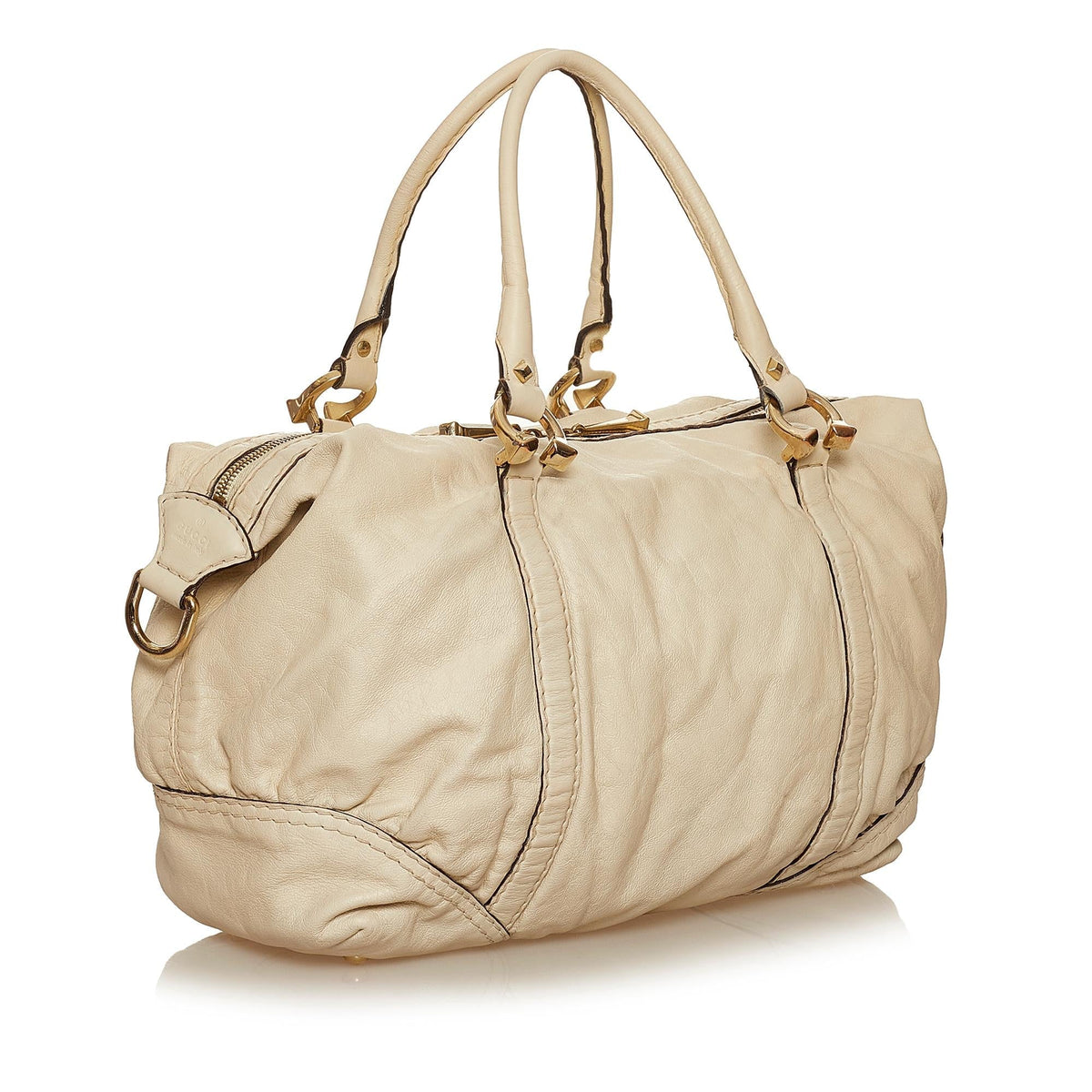 Gucci Horsebit Nail Leather Boston Bag (SHG-37213)