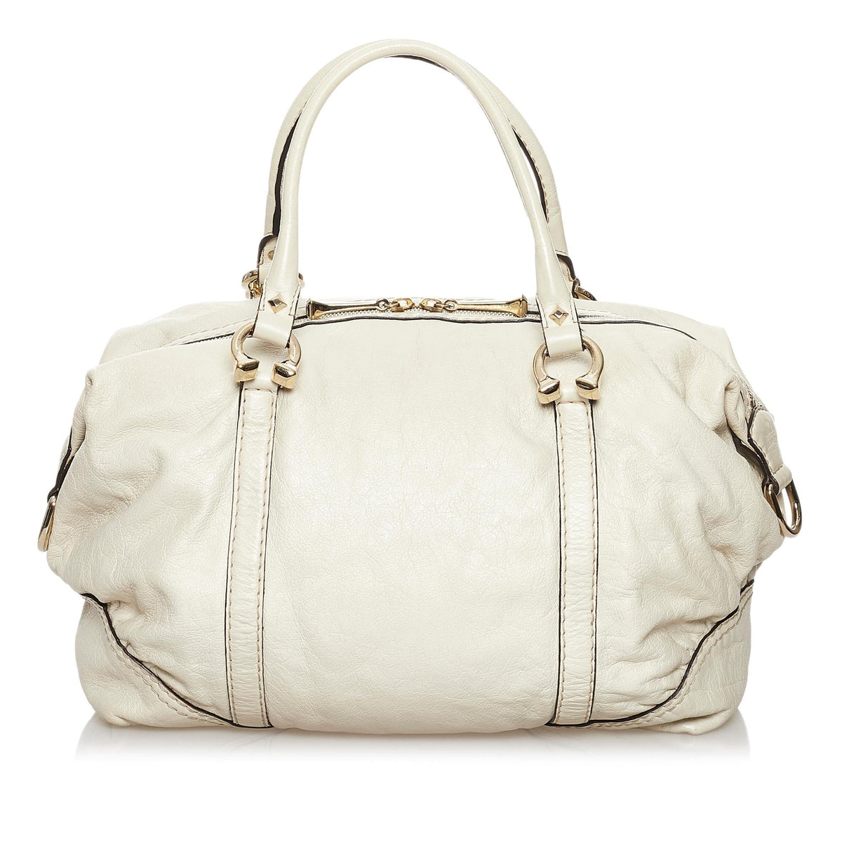 Gucci Horsebit Nail Leather Boston Bag (SHG-37230)
