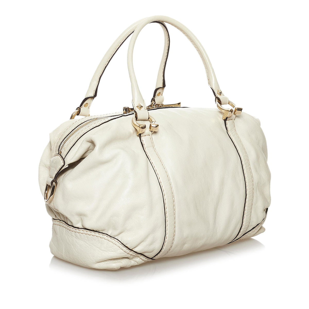 Gucci Horsebit Nail Leather Boston Bag (SHG-37230)