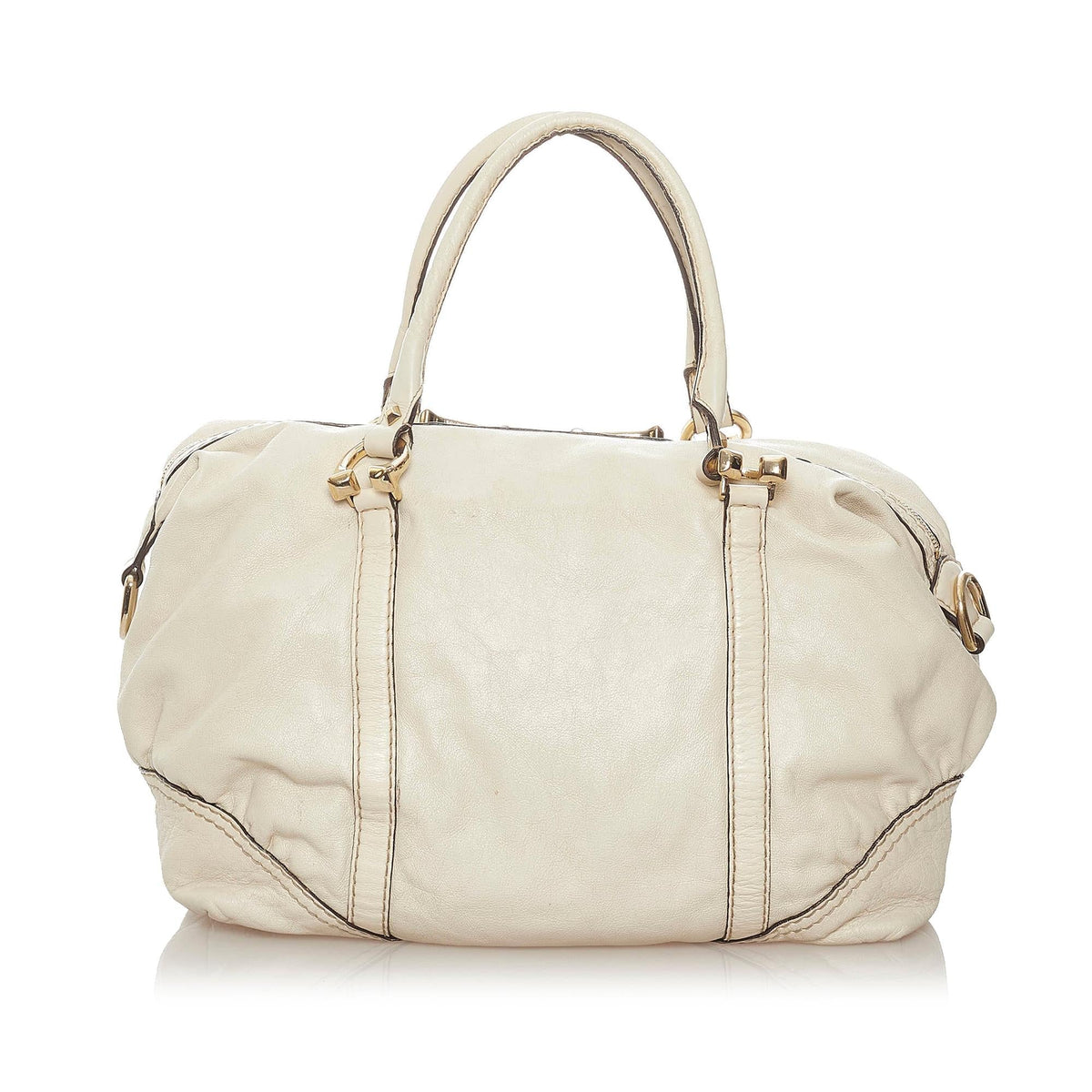 Gucci Horsebit Nail Leather Boston Bag (SHG-37755)